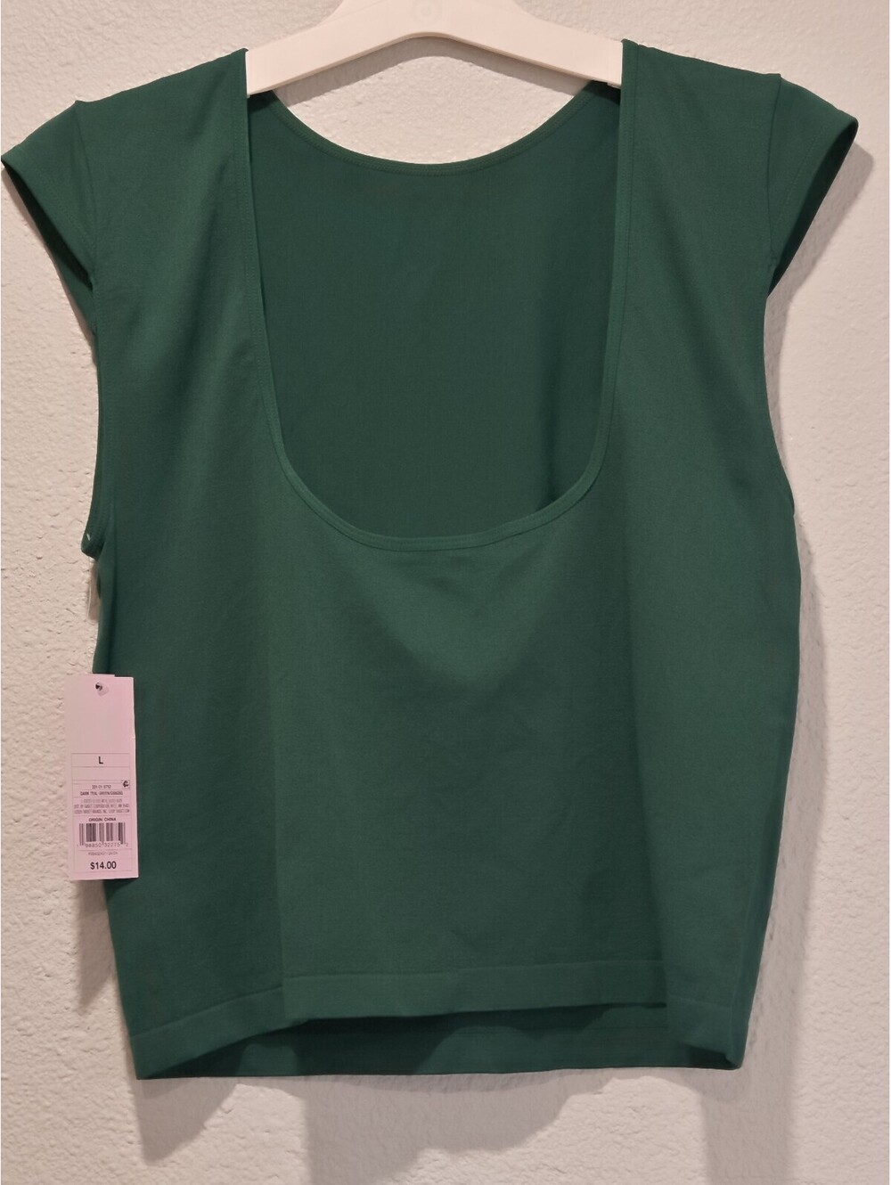 Zara Green Scoop Neck Cap Sleeve Top